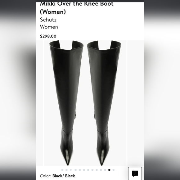 Schultz Mikki Black Over the Knee Stiletto Heel Leather Boots (Women) 5.5 - Picture 3 of 8